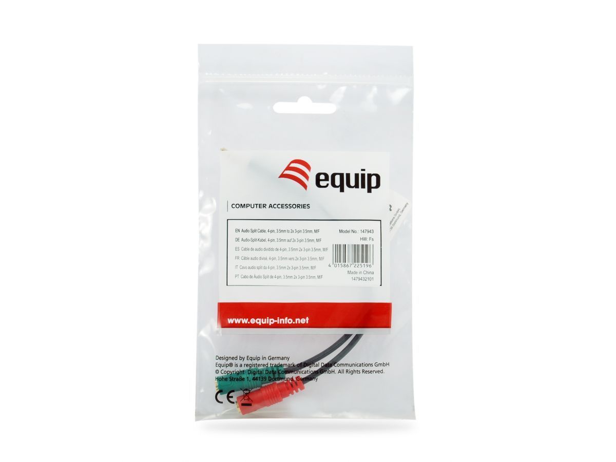 EQuip Headset Split Cable Black