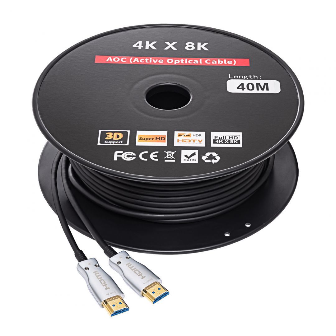 Akyga AK-HD-400L HDMI ver. 2.1 optikai AOC cable 40m Black/Grey