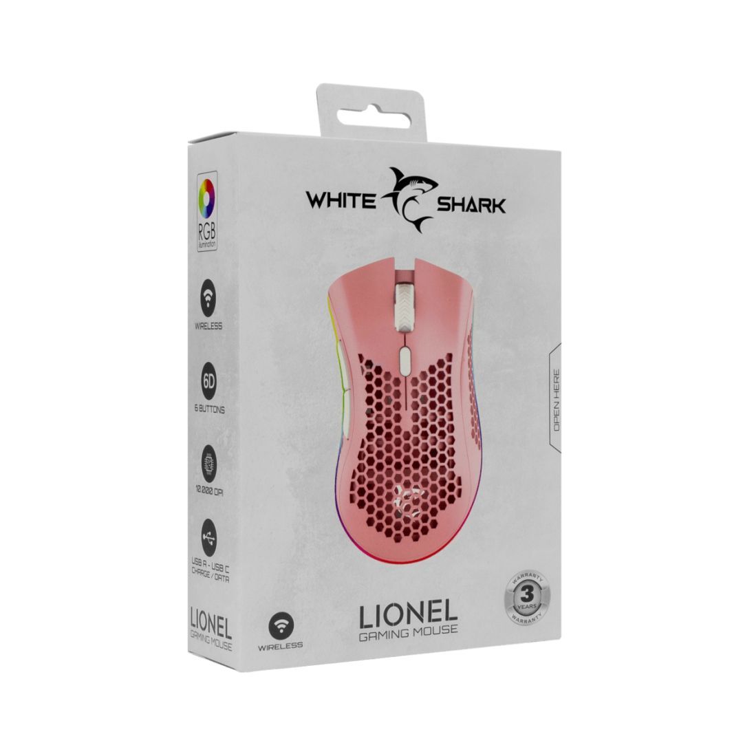 White Shark Lionel Gaming mouse Pink
