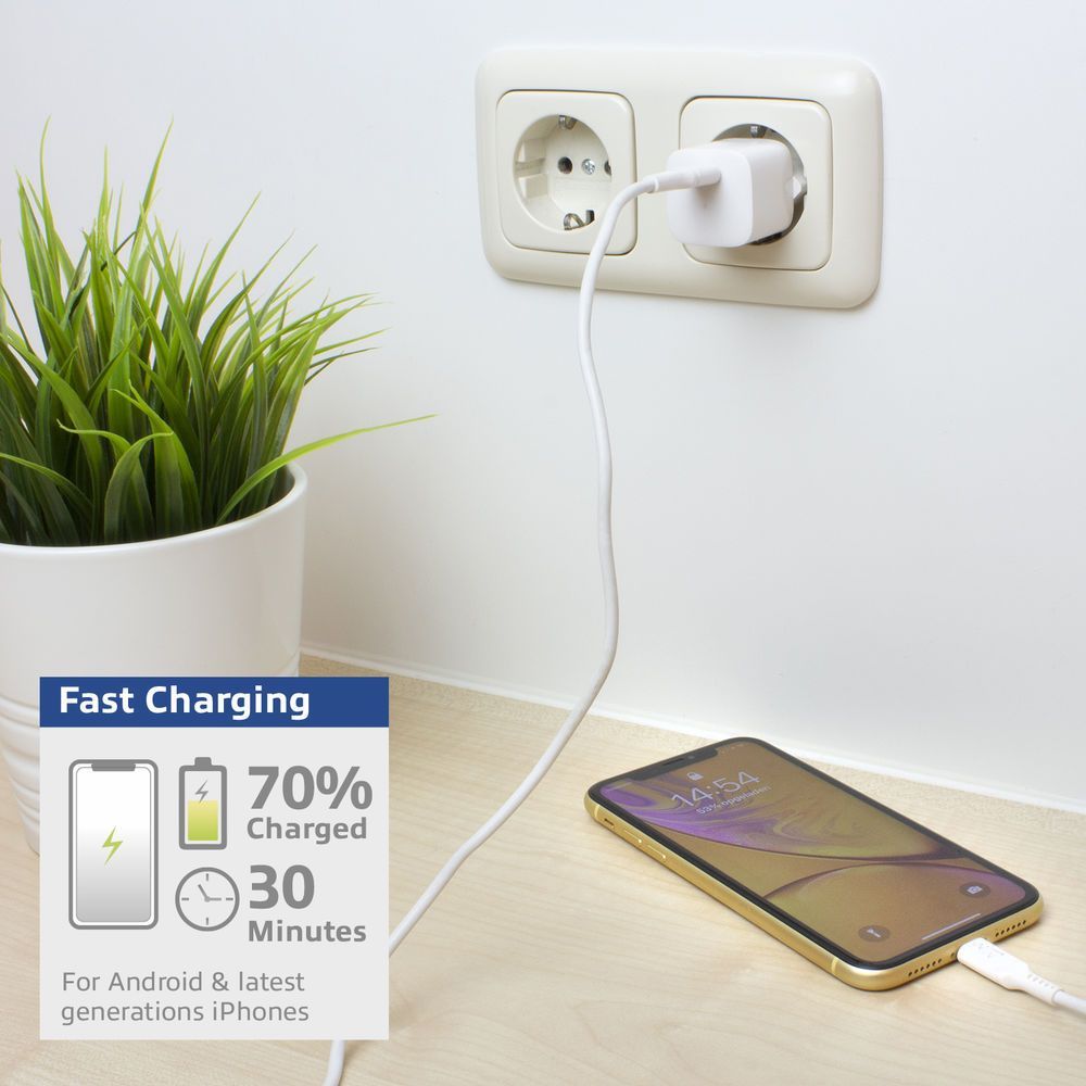 ACT AC2130 Compact USB-C Charger 33W with Power Delivery and GaNFast White
