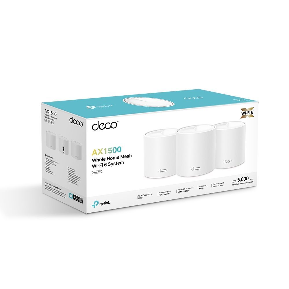 TP-Link Deco X10 AX1500 Whole Home Mesh Wi-Fi 6 System (3-pack)