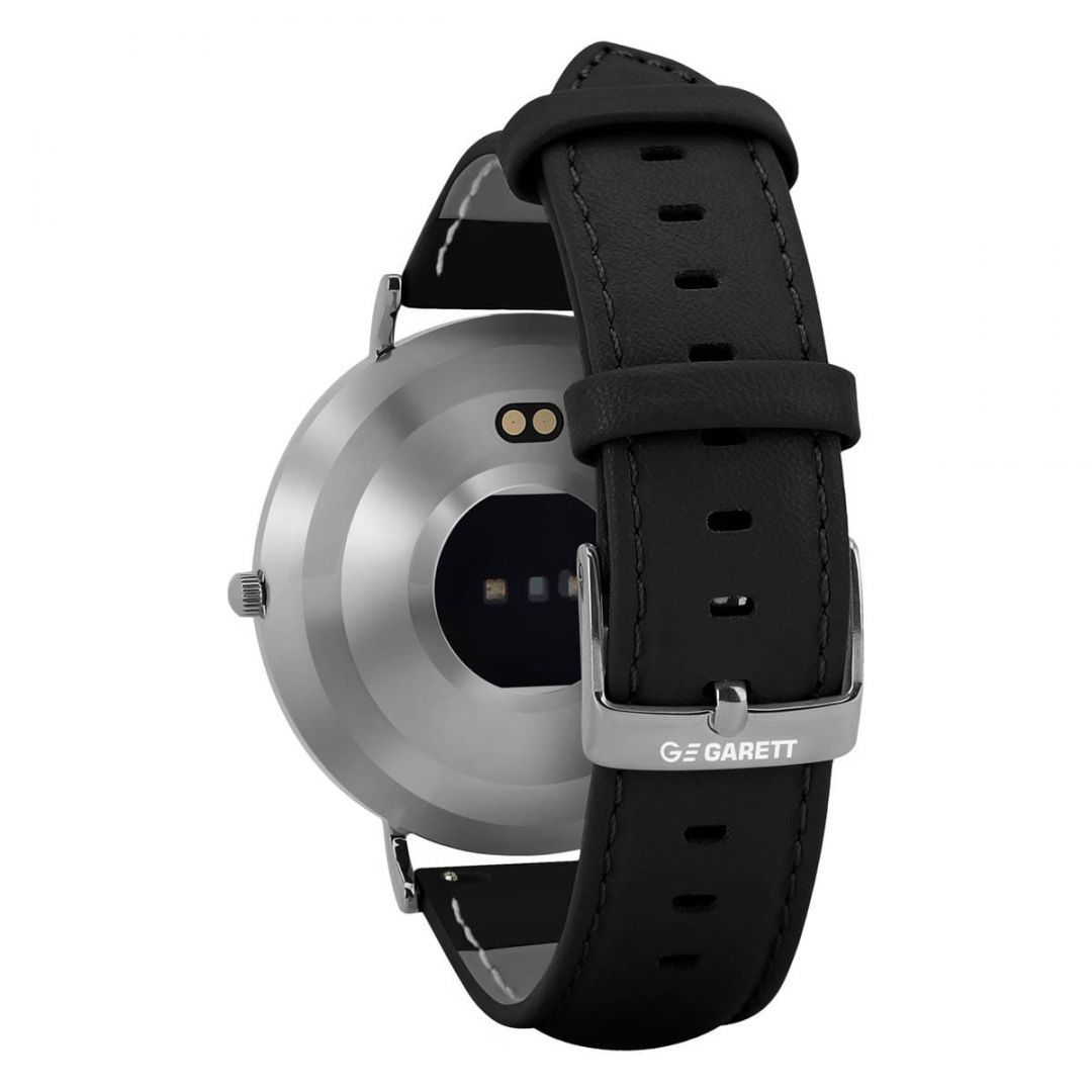 GARETT VERONA Smartwatch Silver Black Leather
