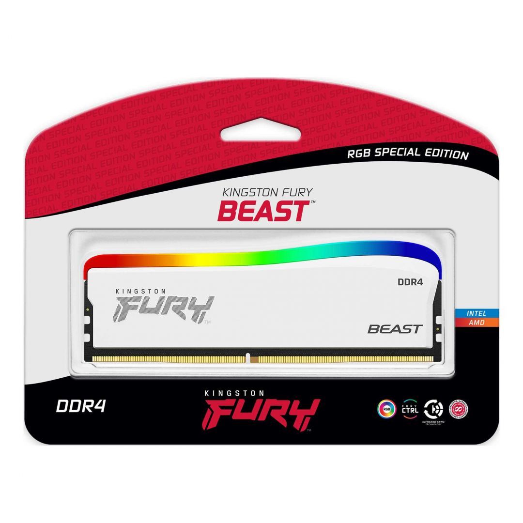 Kingston 16GB DDR4 3200MHz Fury Beast RGB SE White