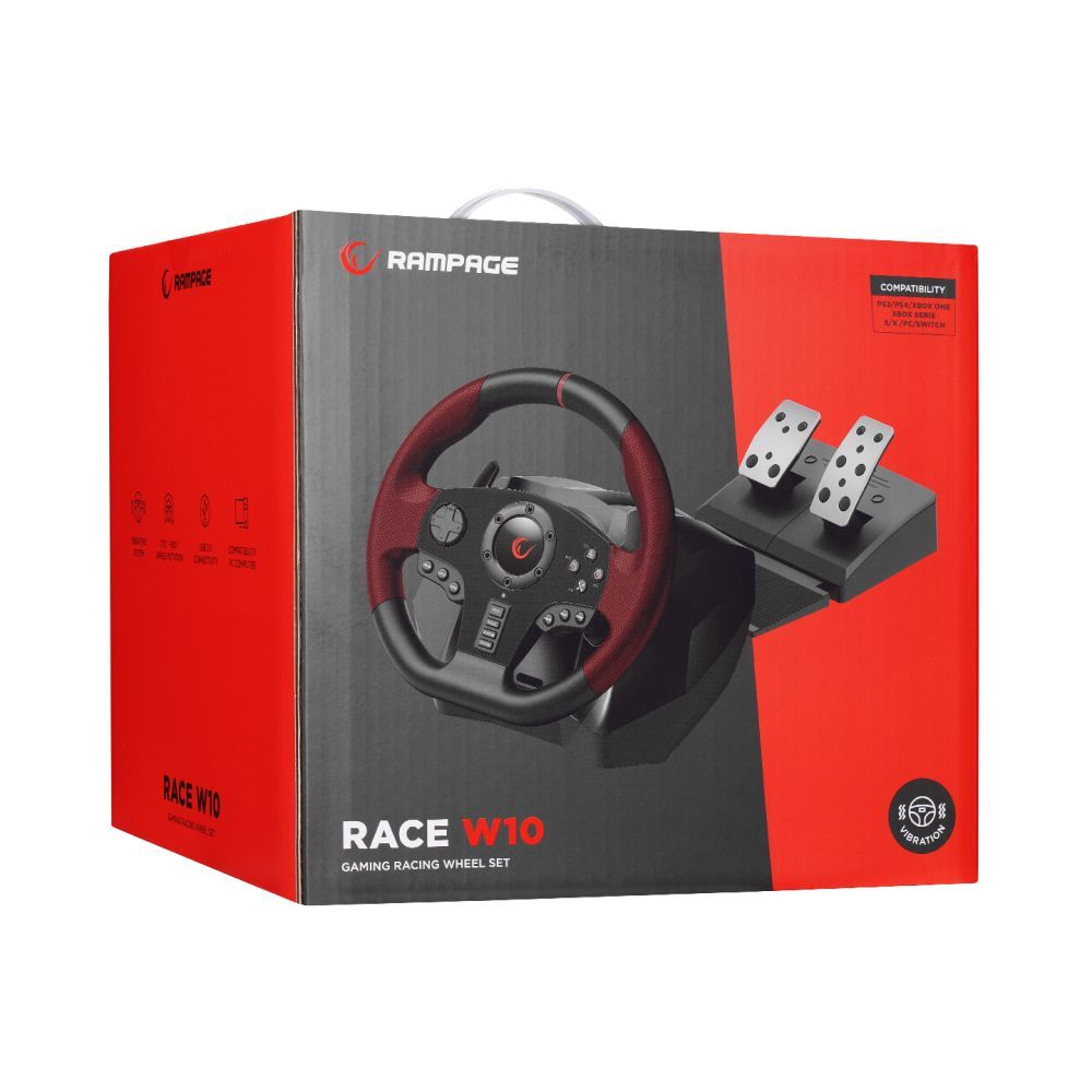 Rampage Race W10 Steering Wheel Black/Red