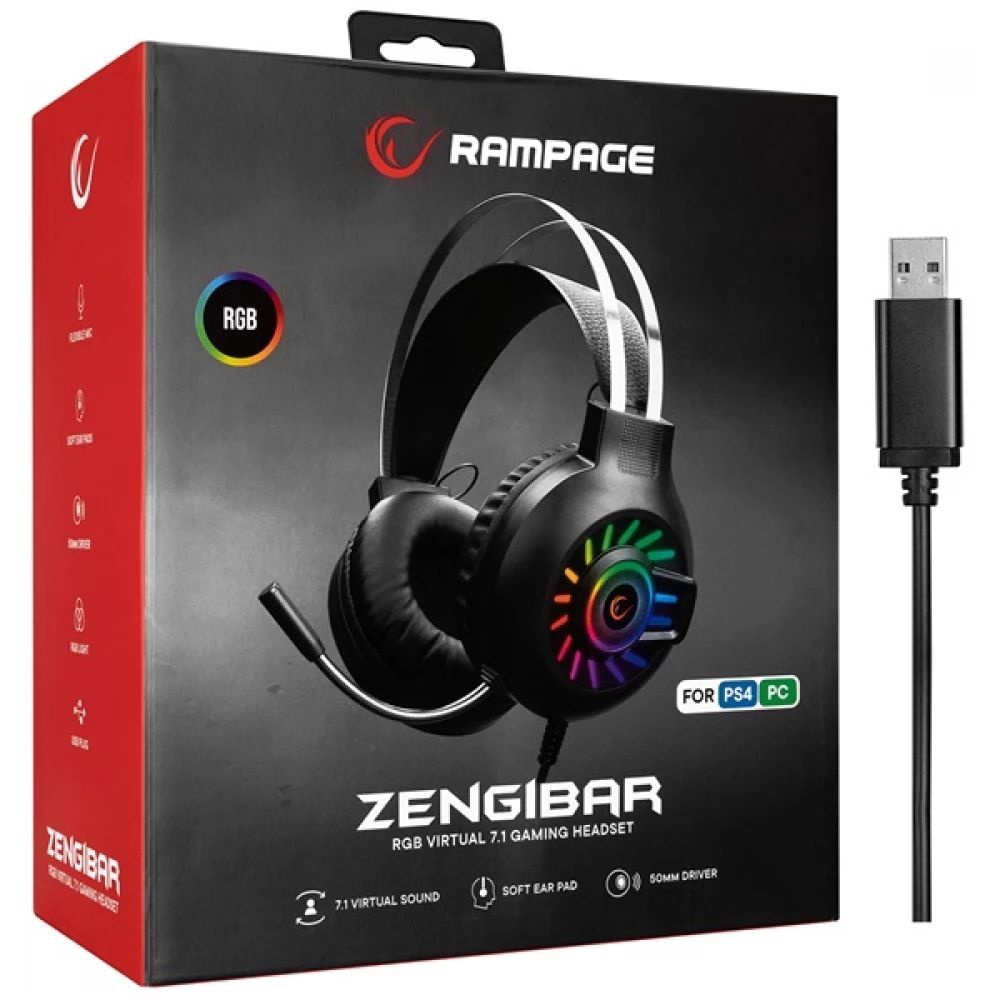 Rampage RM-K44 Zengibar RGB Gaming Headset Black