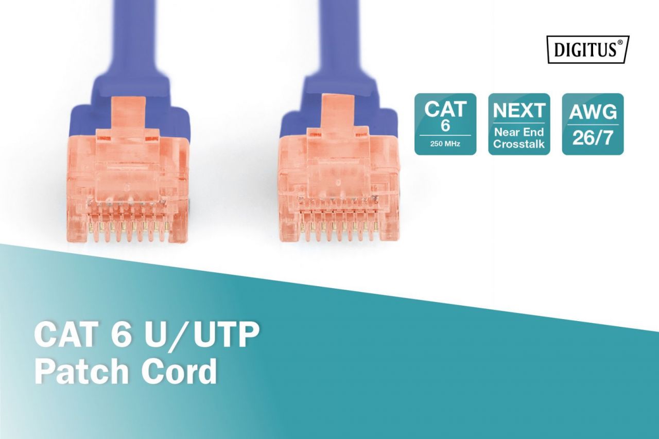 Digitus CAT6 U-UTP Patch Cable 0,5m Blue