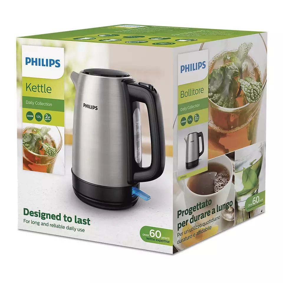 Philips Daily Collection 2200W Electic Kettle Silver