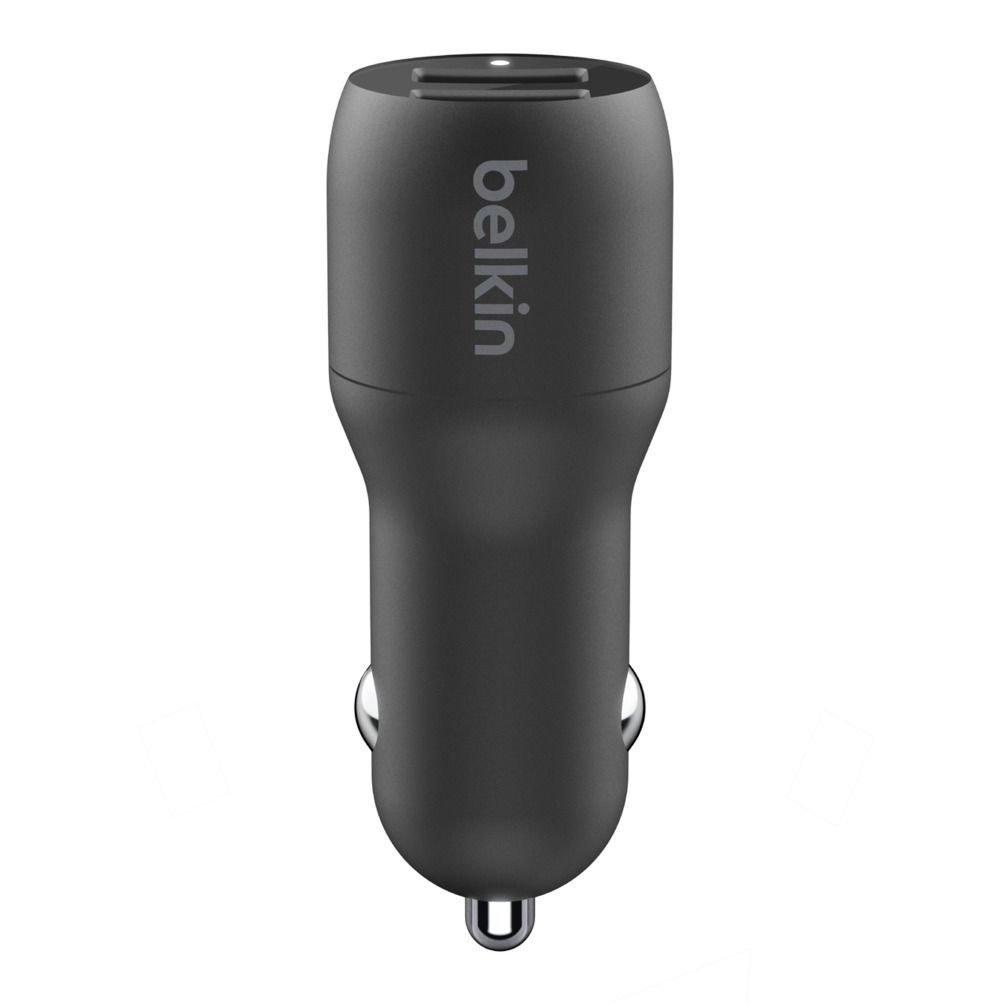 Belkin Boost Charger Dual USB-A Car Charger 24W + USB-A to Lightning Cable Black