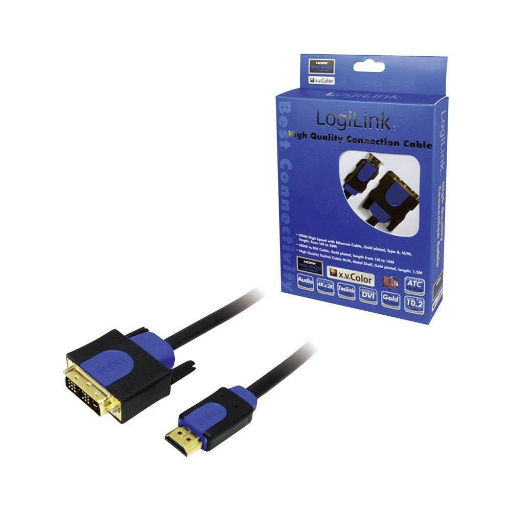 Logilink HDMI to DVI male/male cable 10m Black