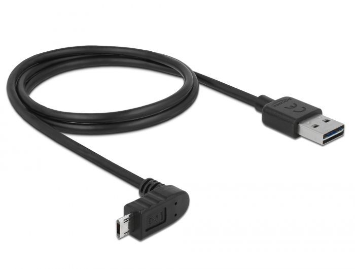 DeLock USB-A to microUSB male/male cable 1m Black