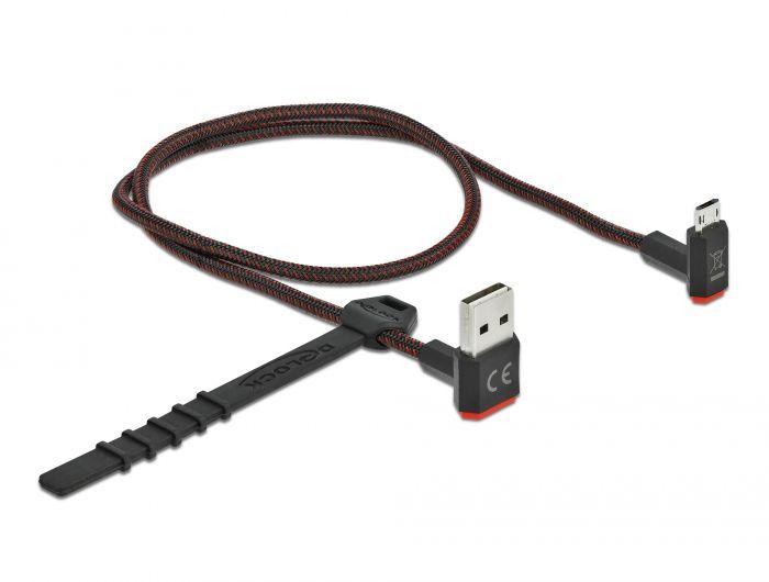 DeLock USB-A to microUSB male/male cable 0,5m Black