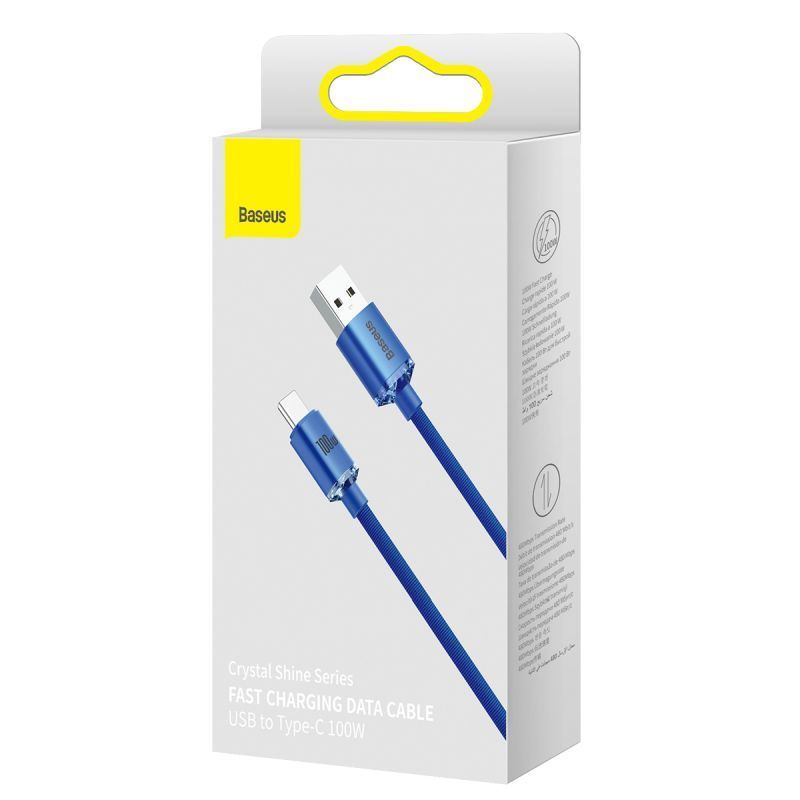 Baseus Crystal Shine USB USB-C Cable 100W 2m Blue