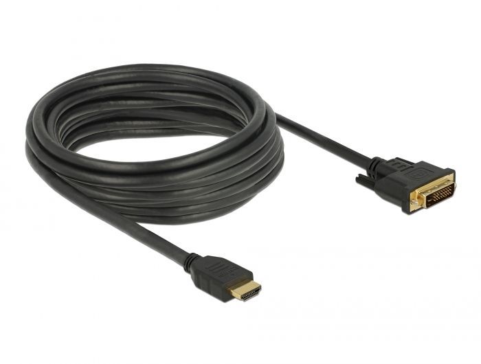 DeLock HDMI to DVI 24+1 cable bidirectional 5m Black