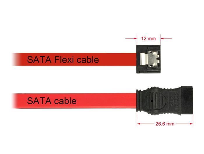 DeLock SATA 6 Gb/s Cable 0,7m Red