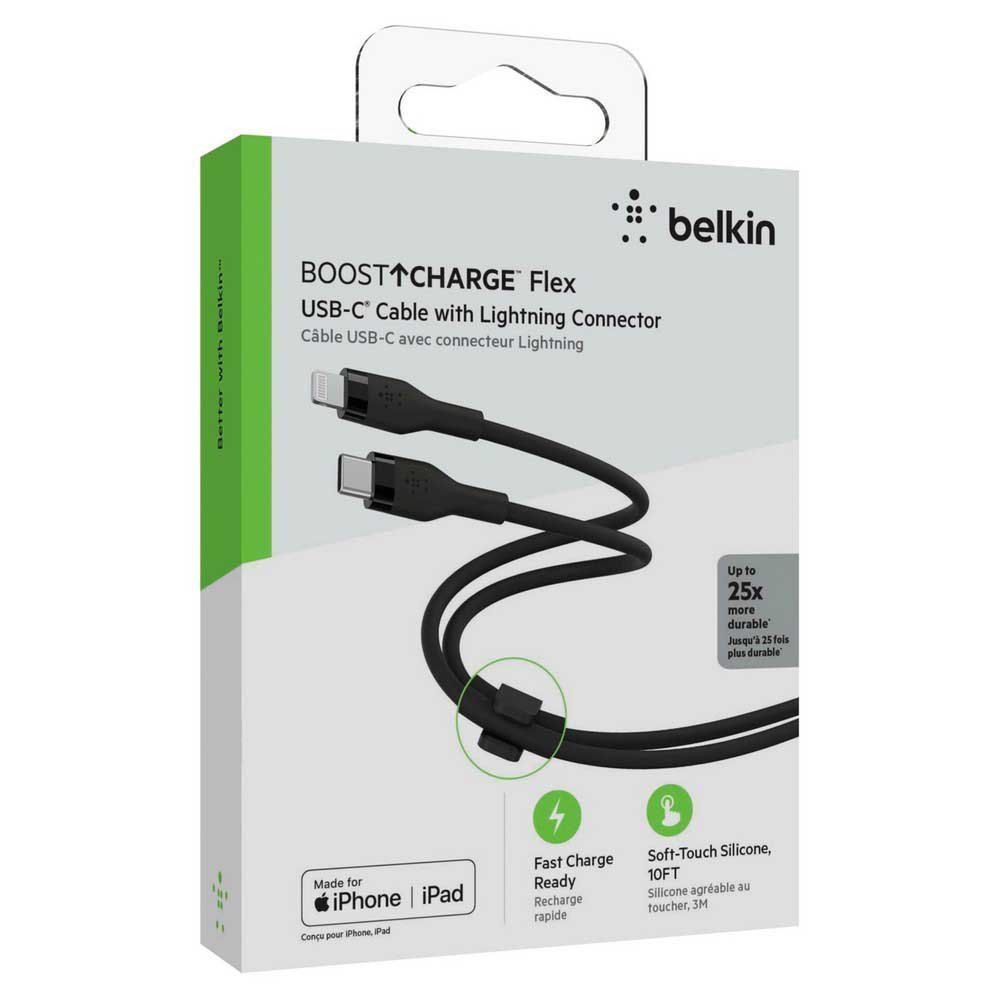 Belkin BoostCharge Flex USB-C Cable with Lightning Connector 3m Black