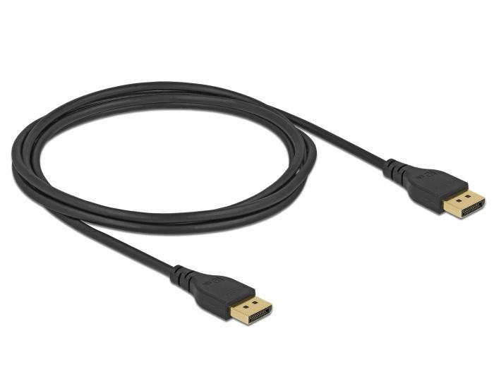 DeLock DisplayPort cable 8K 60 Hz 2m DP 8K certified without latch Black