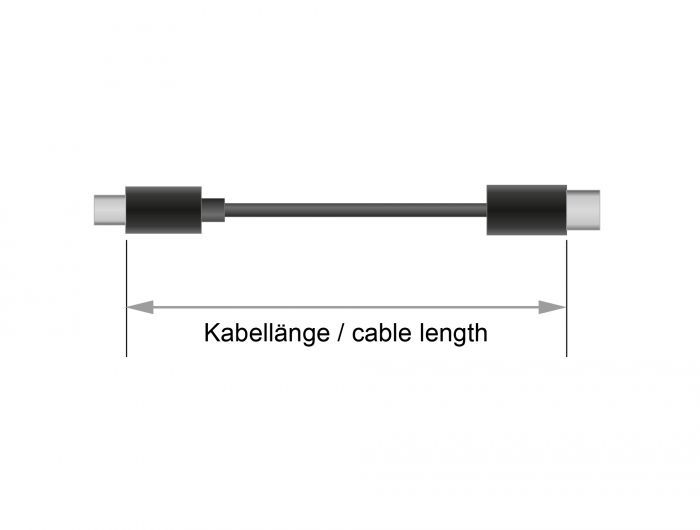 DeLock USB 2.0 cable Type-C to Type-C 4m PD 5 A E-Marker Black