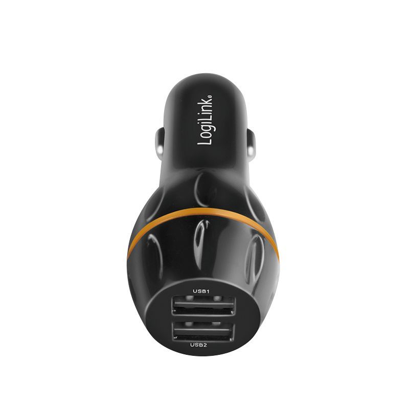 Logilink USB car charger 2xUSB ports with QC technology 19,5W Black