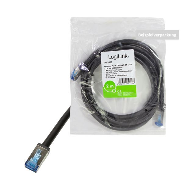 Logilink CAT6a S-FTP Patch Cable 1m Black