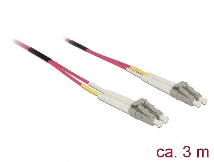 DeLock LC/LC Multi-mode OM4 3m Cable Optical Fibre