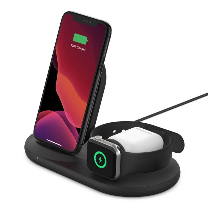 Belkin BoostCharge 3-in-1 Wireless Charger for Apple Devices Black