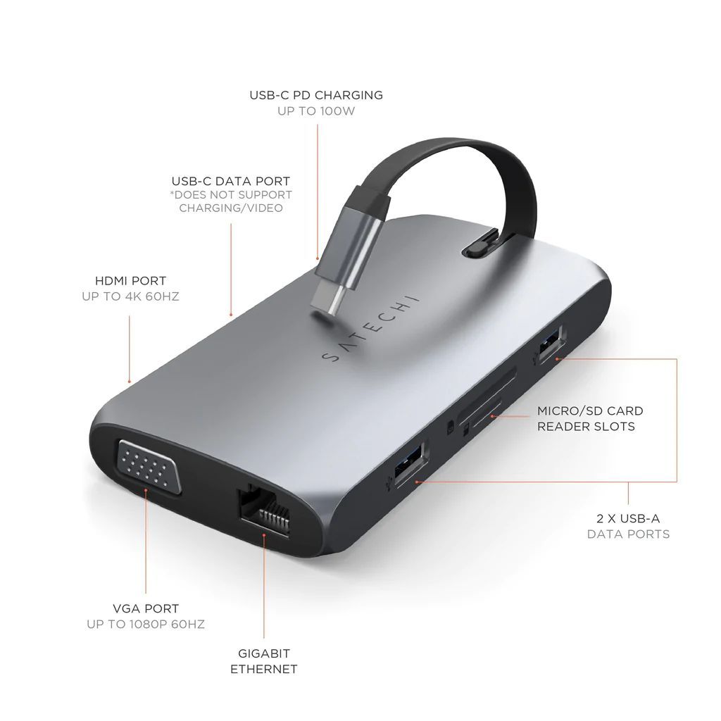 Satechi USB-C On The Go Multiport adapter Space Grey