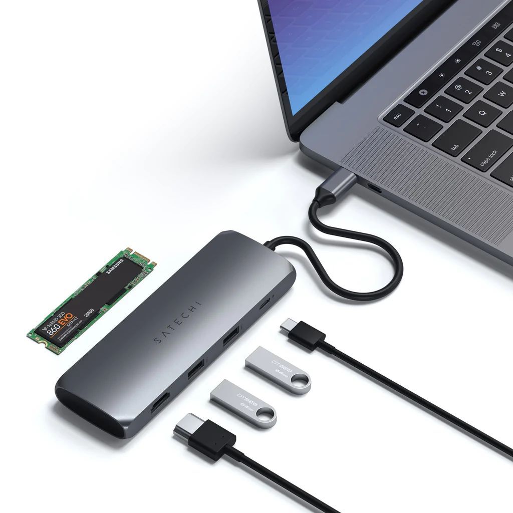 Satechi USB-C Hybrid Multiport Adapter Space Grey