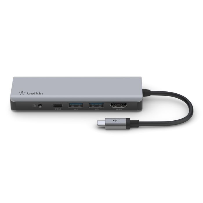 Belkin Connect USB-C 7-in-1 Multiport Hub Adapter Grey