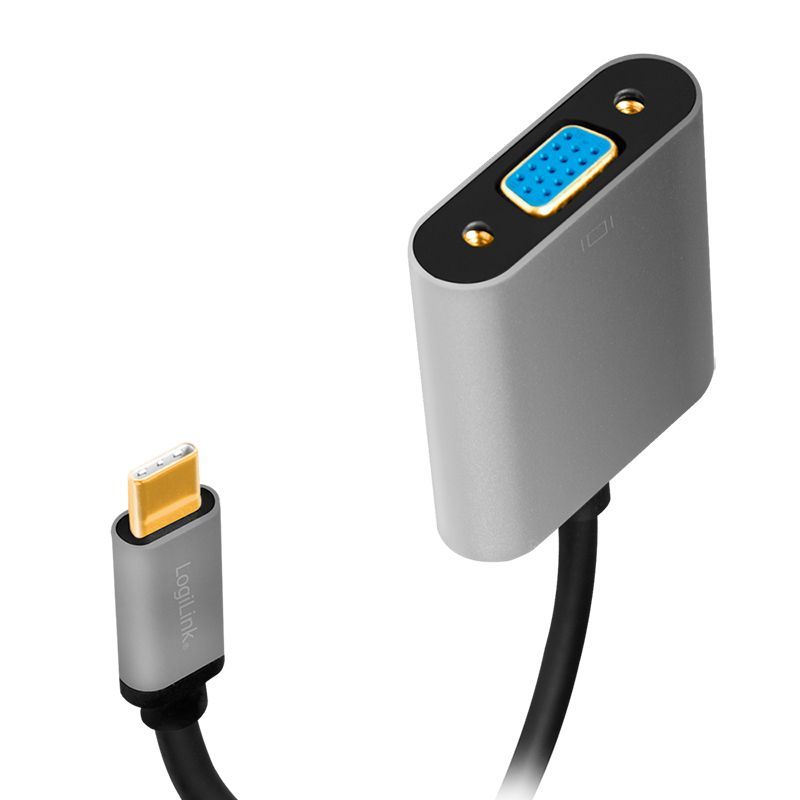Logilink USB 3.2 Gen1 Type-C adapter C/M to VGA,1080p 0,15m Grey/Black