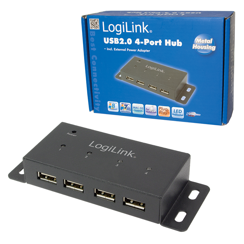 Logilink UA0141A 4-Port USB 2.0 Hub Black