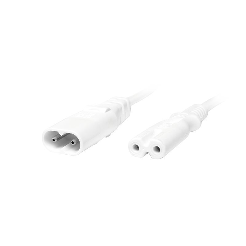 Logilink Power cord extension IEC C8 male to IEC C7 female 2m White