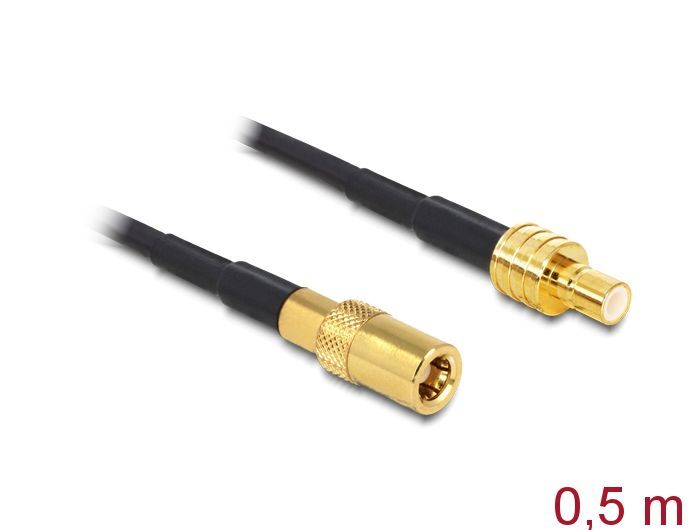 DeLock Antenna Cable SMB Plug > SMB Jack RG-174 0,5m Black