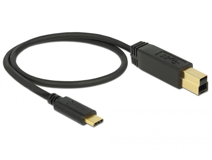 DeLock USB 3.1 Gen 2 (10 Gbps) cable Type-C to Type-B 0,5m