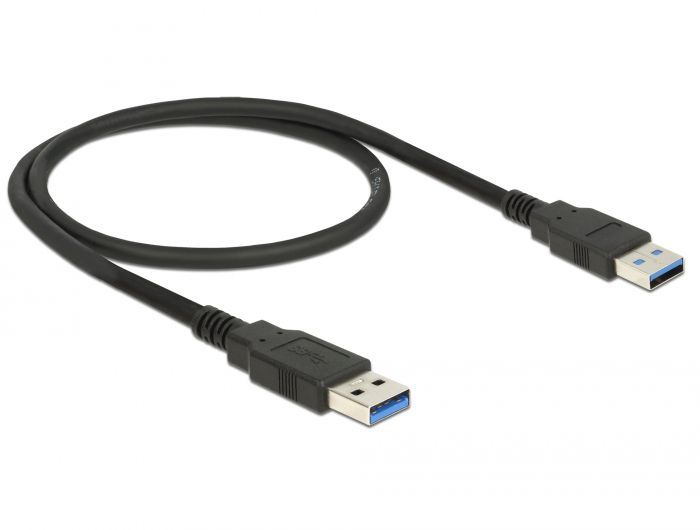 DeLock USB 2.0 Type-A male > USB 2.0 Type-A male 0,5m cable Black