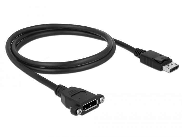 DeLock DisplayPort 1.2 male > DisplayPort female panel-mount 4K 60 Hz 1m