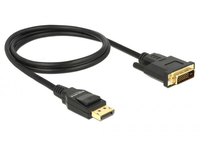 DeLock DisplayPort 1.2 male > DVI-D (24+1 Dual Link) male passive 4K 30 Hz 1m Black