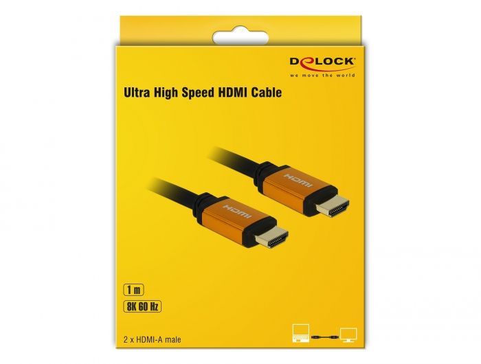 DeLock Ultra High Speed HDMI Cable 48 Gbps 8K 60 Hz 1m