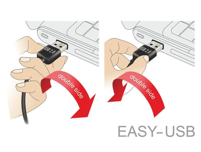 DeLock EASY-USB 2.0 Type-A male angled up / down > USB 2.0 Type Micro-B male 2m cable