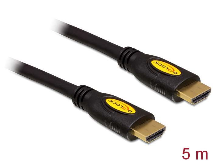 DeLock Cable High Speed HDMI with Ethernet - HDMI-A male > HDMI-A male 4K 5m