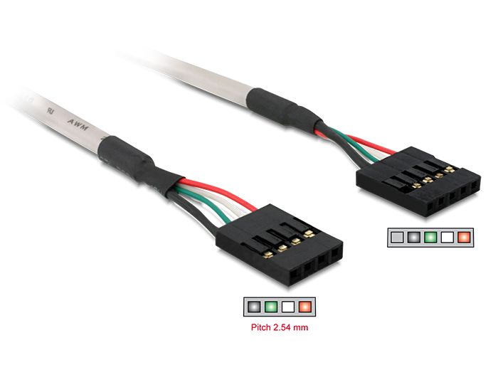 DeLock Cable USB Pinheader 4pin/5pin female-female
