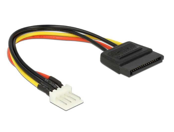 DeLock Power Cable SATA 15 pin female > 4 pin floppy male 15cm