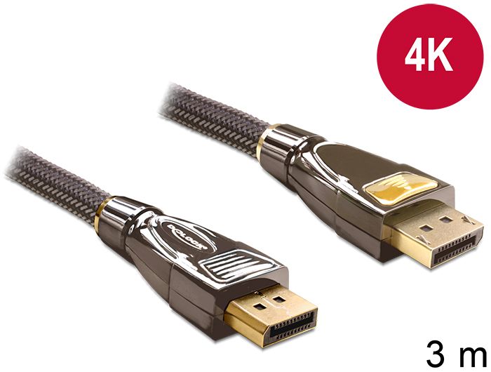 DeLock Cable Displayport 1.2 male > Displayport male 4K 3m PREMIUM