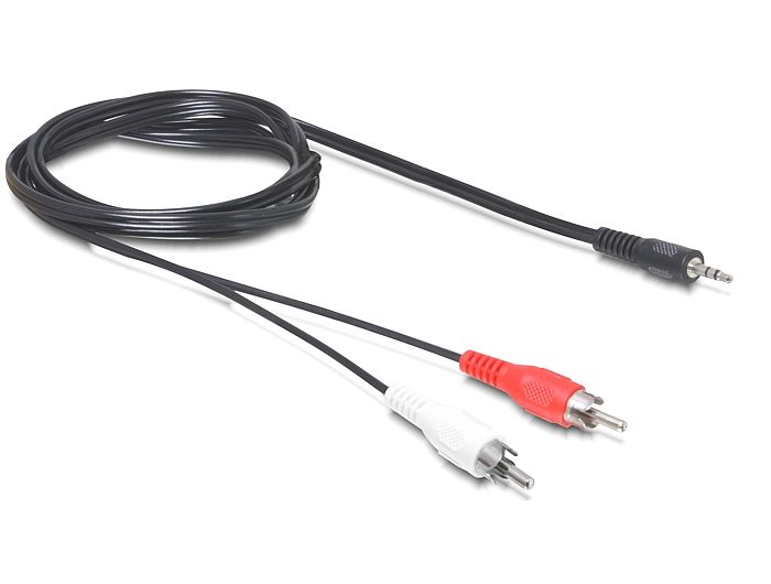 DeLock Cable Audio 3.5 mm stereo jack male > 2x RCA male 10m Black
