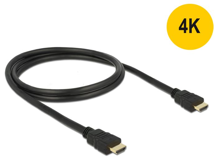 DeLock High Speed HDMI-kábel típusú Ethernet &#8211; HDMI A dugós > HDMI A dugós 4K 1m