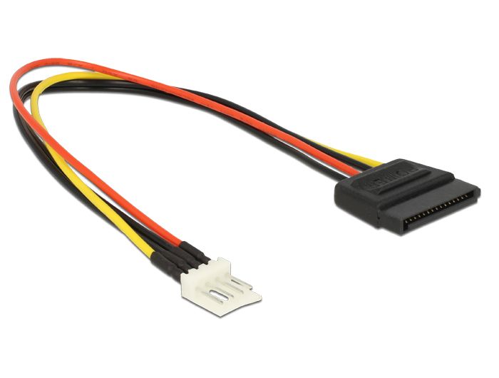 DeLock Power Cable SATA 15 pin female > 4 pin floppy male 24cm