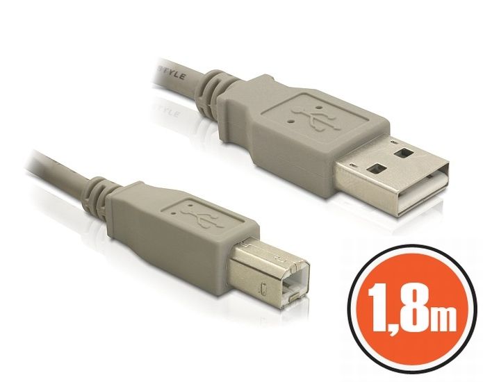 DeLock USB 2.0 A-B male/male 1,8m Grey