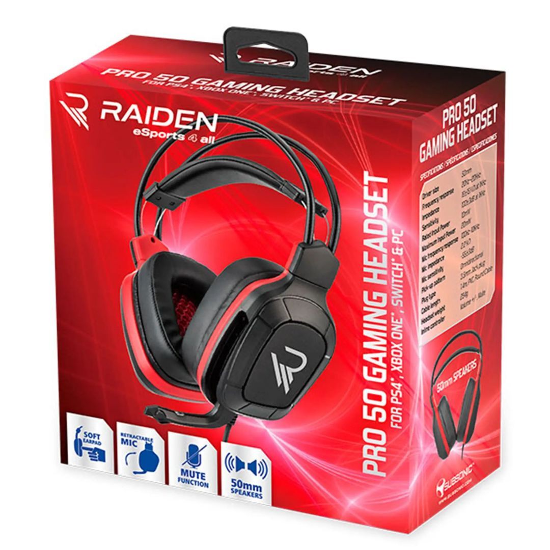 Subsonic Raiden Pro 50 Gaming Headset Black/Red