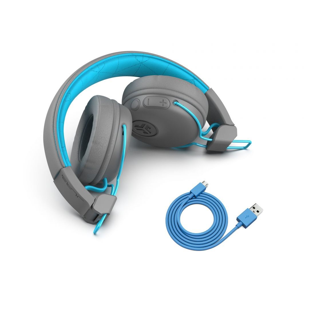 JLab Studio Wireless On Ear Headphones Grey/Blue
