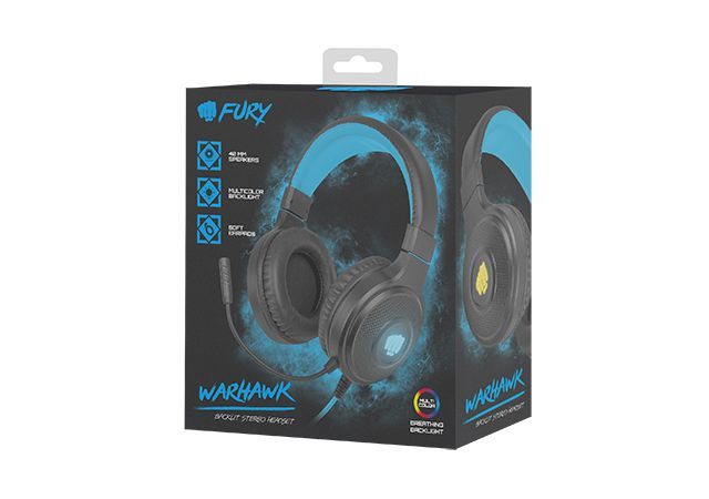 FURY Warhawk RGB gaming headset Black/Blue