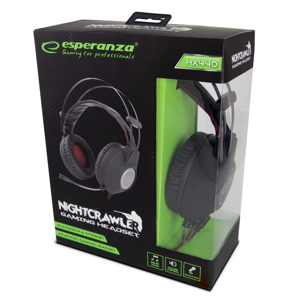 Esperanza EGH440 NightCrawler Gaming Headset Black/Red